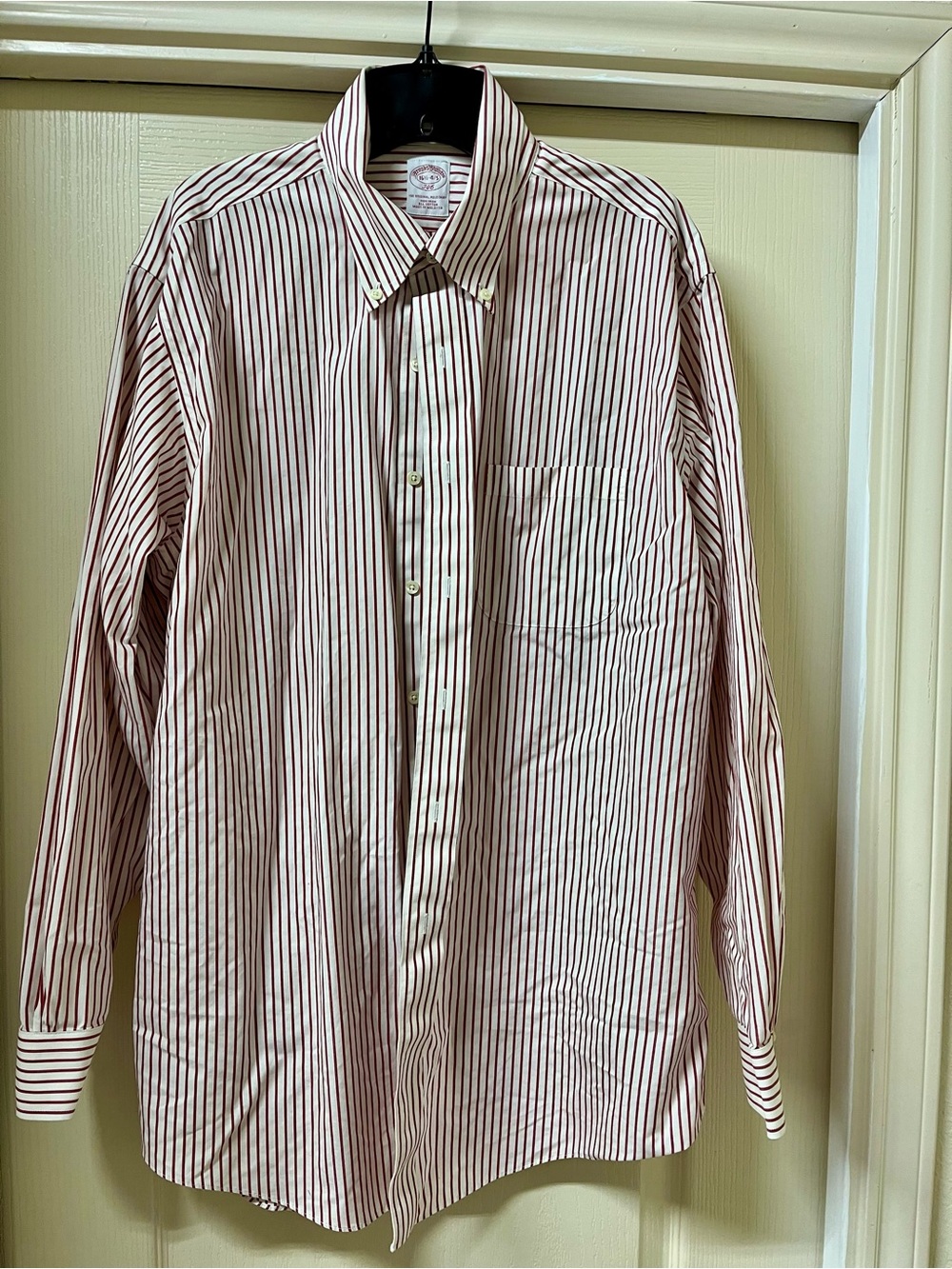 Brooks Brothers Red and White Stripe Button-down Shirt